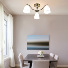 Люстра стельова Light House SRS-19076/3 чорний + хром, плафон білий