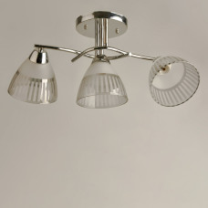 Люстра стельова Light House SRS-19078/3 хром, плафон прозорий з білим