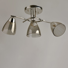 Люстра стельова Light House SRS-19079/3А хром, плафон димчастий