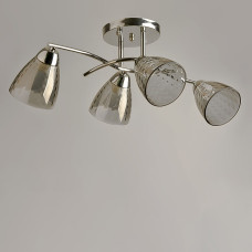 Люстра стельова Light House SRS-19079/4А хром, плафон димчастий 