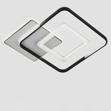 Люстра стельова світлодіодна LED Light House SC-19095-700*590*60 WH+BK 2.4G 126W 700*590*60, колір білий + чорний