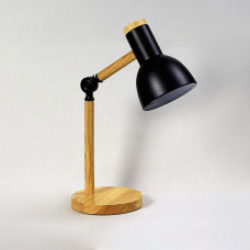 Настільна лампа офісна Light House TY-19093 BK L300*W150*H400 світле дерево, плафон чорний 