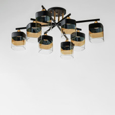 Стельова люстра Light House SR-19103/8 BK+CR D720*H280 чорний + золото