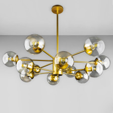 Люстра стельова молекула Light House DL-19106/12 золото, плафон прозорий 