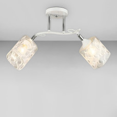Люстра стельова Light House SRS-19022/2 біла + хром, плафони прозорі з візерунком