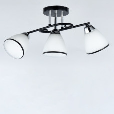 Люстра стельова Light House SRS-19125/3 чорна + хром, плафон білий 