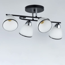 Люстра стельова Light House SRS-19125/4 чорна + хром, плафон білий