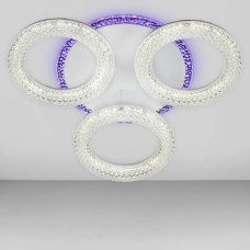 Люстра стельова світлодіодна LED Light House SC-19136/3C WH+PK/BU/PL 54W+16W 2.4G Ф430*100, колір білий