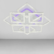 Люстра стельова світлодіодна LED Light House SC-19138/4+4C WH+PK/BU/PL 256W+34W 2.4G 800*800+160, колір білий