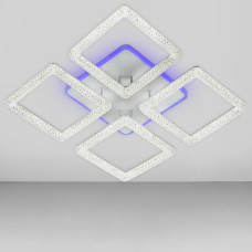 Люстра стельова світлодіодна LED Light House SC-19138/4C WH+PK/BU/PL 128W+26W 2.4G 570*570*100, колір білий