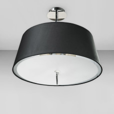 Люстра стельова з абажуром Light House DL-19156/4 хром, плафон чорний з білим