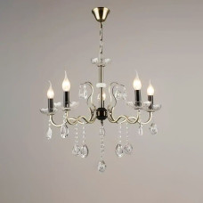 Люстра підвісна класична кришталева свічки Light House SR-19150/5 AB+BK D650*H560/H870 E14 бронза + чорний