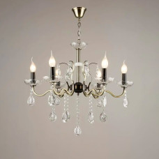 Люстра підвісна класична кришталева свічки Light House SR-19150/6 AB+BK D650*H560/H870 E14 бронза + чорний