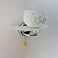 Настінний світильник Бра Light House SU-19148/1W CR WT хром, плафон білий з малюнком