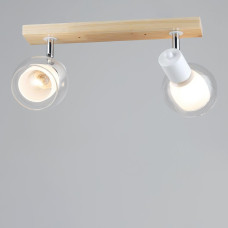 Люстра стельова дерев'яна Light House SR-19159/2 WT+WOOD L420*W100*H170 E27 біла