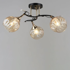 Люстра стельова Light House SR-19161/3 BK+FGD D560*H240 E27 чорний + золото