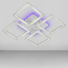 Люстра стельова світлодіодна LED Light House SC-19169/4C WH+PK/BU/PL 128W+26W 2.4G 640*640*100, колір білий