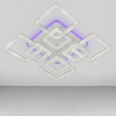 Люстра стельова світлодіодна LED Light House SC-19170A/4+4C WH+PK/BU/PL 192W+26W 2.4G 670*670*160, колір білий