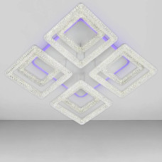 Люстра стельова світлодіодна LED Light House SC-19170B/4+4C WH+PK/BU/PL 192W+26W 2.4G 580*580*160, колір білий