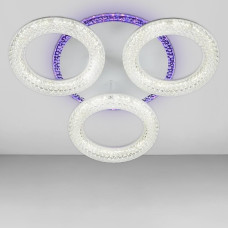 Люстра стельова світлодіодна LED Light House SC-19172/3C WH+PK/BU/PL 96W+16W 2.4G Ф600*100, колір білий