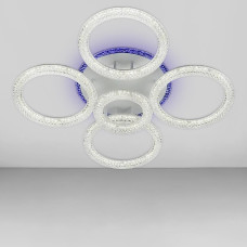 Люстра стельова світлодіодна LED Light House SC-19173/4+1C WH+PK/BU/PL 146W+20W 2.4G Ф680*160, колір білий