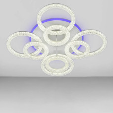 Люстра стельова світлодіодна LED Light House SC-19174A/4+4C WH+PK/BU/PL 200W+28W 2.4G Ф760*160, колір білий