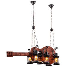 Люстра підвісна дерев'яна Light House SRS-16342-6 коричневий