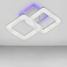 Люстра стельова світлодіодна LED без пульта Light House SC-19180/1+1С WH+PK/BU/PL 32W+10W 240*320*160, колір білий