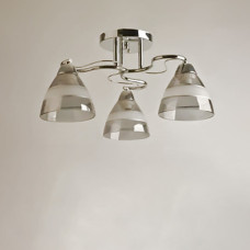 Люстра стельова Light House SH-19183/3 CR 470*470*230 E27*3 хром, плафони сірі