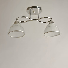 Люстра стельова Light House SH-19184/2 CR 460*150*220 E27*2 хром, плафон білий 