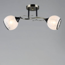 Люстра стельова Light House SR-19193/2 AB+BK L510*W180*H220 E27 бронза + чорний, плафон білий з візерунком