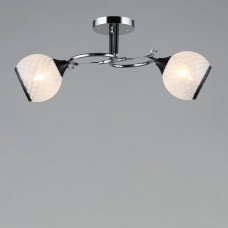 Люстра стельова Light House SR-19194/2 CH+BK L520*W190*H220 E27 хром + чорний, плафон білий з візерунком