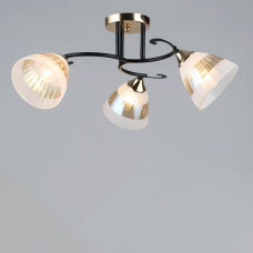 Люстра стельова Light House SR-19195/3 FGD+BK D600*H255 E27 золото + чорний