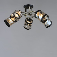 Люстра стельова Light House SR-19199/5 AB+BK D600*H240 E27 бронза + чорний