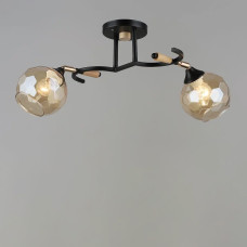 Люстра стельова Light House SR-19201/2 BK+WOOD L580*W330*H230 E27 чорний + золото