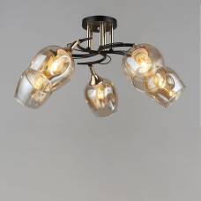 Люстра стельова Light House SR-19202/5 BK+FGD D650*H240 E27 чорний + золото