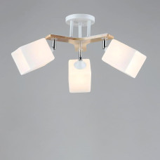 Люстра стельова Light House SR-19205/3 WT+WOOD D540*H270 E27 білий + дерево