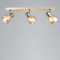 Люстра стельова Light House SR-19208/3 AB+WOOD L650*W100*H170 E27 бронза + дерево
