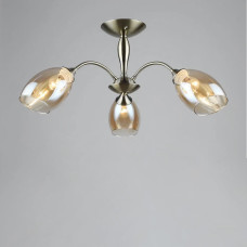 Люстра стельова Light House SR-19203/3 AB D680*H300 E27 бронза, плафон бурштиновий 