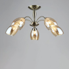 Люстра стельова Light House SR-19203/5 AB D680*H300 E27 бронза, плафон бурштиновий 
