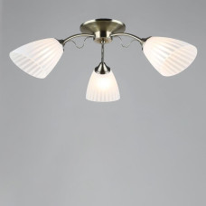 Люстра стельова Light House SR-19204/3 AB D640*H195 E27 бронза, плафон білий в смужку