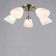 Люстра стельова Light House SR-19204/5 AB D640*H195 E27 бронза, плафон білий в смужку