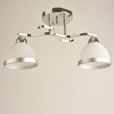 Люстра стельова Light House SRS-19219/2 хром, плафони білі з облямівкою