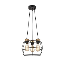 Люстра підвісна в стилі лофт Light House SRS-19232/3 чорний + бронза