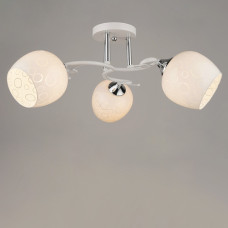 Люстра стельова Light House SRS-19243/3 білий + хром, плафон білий з візерунком