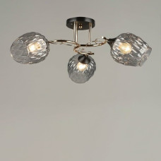 Люстра стельова Light House SRS-19249/3 чорний + золото, плафон сірий 