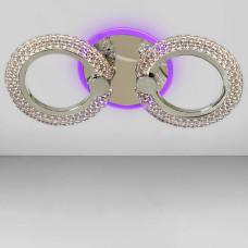 Люстра потолочная светодиодная LED Light House SC-19273/2C CR PK/BU/PL 28W+10W 440*200*90, цвет хром