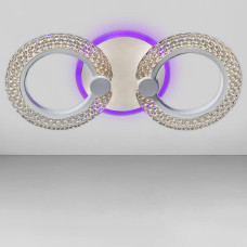 Люстра потолочная светодиодная LED Light House SC-19273/2C WH PK/BU/PL 28W+10W 440*200*90, цвет белый