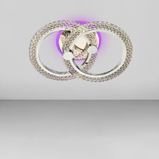 Люстра стельова світлодіодна LED Light House SC-19274/1+1W CR PK/BU/PL 44W+10W 400*270*130, колір хром