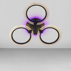 Люстра стельова світлодіодна LED Light House SC-19274/3C BK PK/BU/PL 66W+16W 2.4G Ф630*90, колір чорний